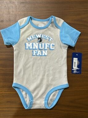 Newest MNUFC Fan Light Gray & Light Blue Baby Bodysuit